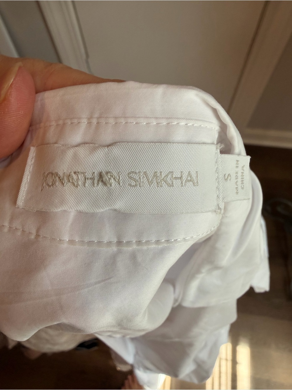 Jonathan Simkhai White Puff Sleeve Romper with Cutout Detail - Picture 3 of 3